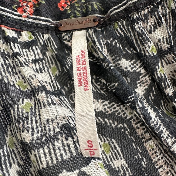 Free people mostly meadows boho blouse Black Combo Festival Hippie small - Picture 8 of 12